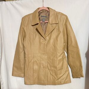Jessica Holbrook Camel Leather Jacket, Size M, Never Worn, MAKE AN OFFER!!!